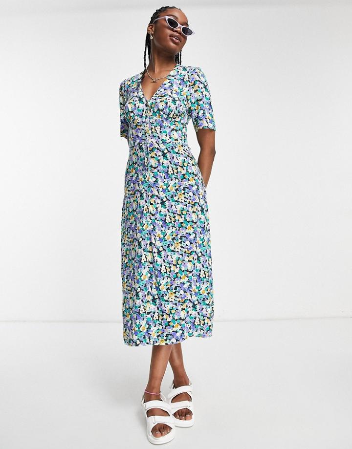 Nobody's Child Alexa Floral Print Dress In Green