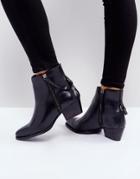 Hudson London Larry Black Leather Ankle Boots - Black