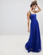 Little Mistress Maxi Dress With Sweetheart Neckline - Blue