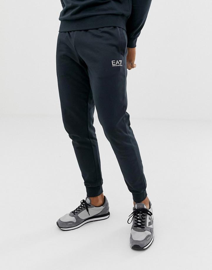 Ea7 French Terry Logo Sweat Sweatpants In Navy - Navy