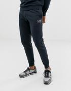 Ea7 French Terry Logo Sweat Sweatpants In Navy - Navy