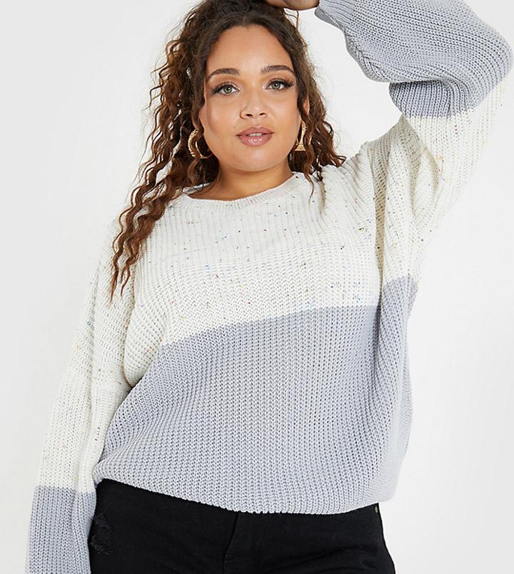 In The Style Plus X Jac Jossa Knitted Color Block Sweater-multi