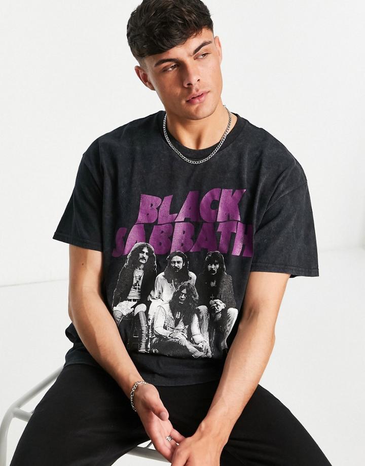 New Look Black Sabbath Printed T-shirt In Black