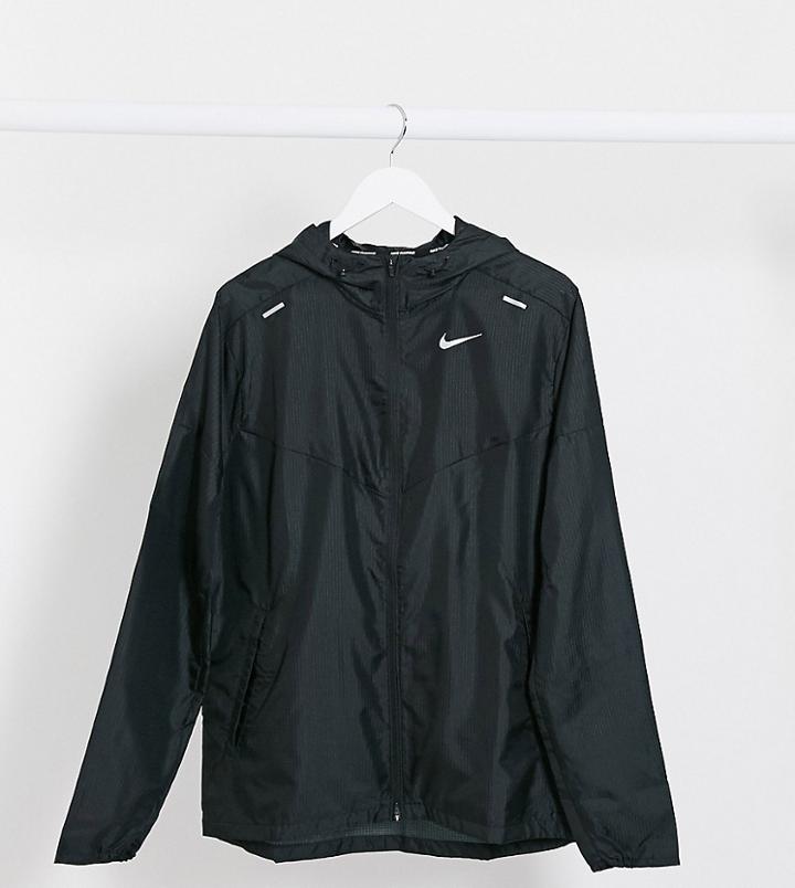 Nike Running Tall Windbreaker Jacket In Black