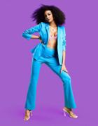 Asos Design Structured Jersey Slim Kick Flare Suit Pants In Pop Blue-blues