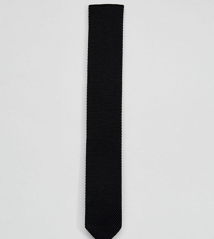 Noose & Monkey Knitted Tie In Black - Black