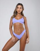 Kulani Kinis Fizzy Violet Ribbed Crop Top In Lilac-purple