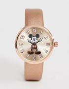 Disney Mickey Mouse Ladies Watch In Rose Gold - Beige