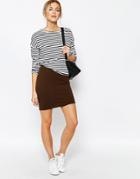 New Look Texture Body-conscious Skirt - Green