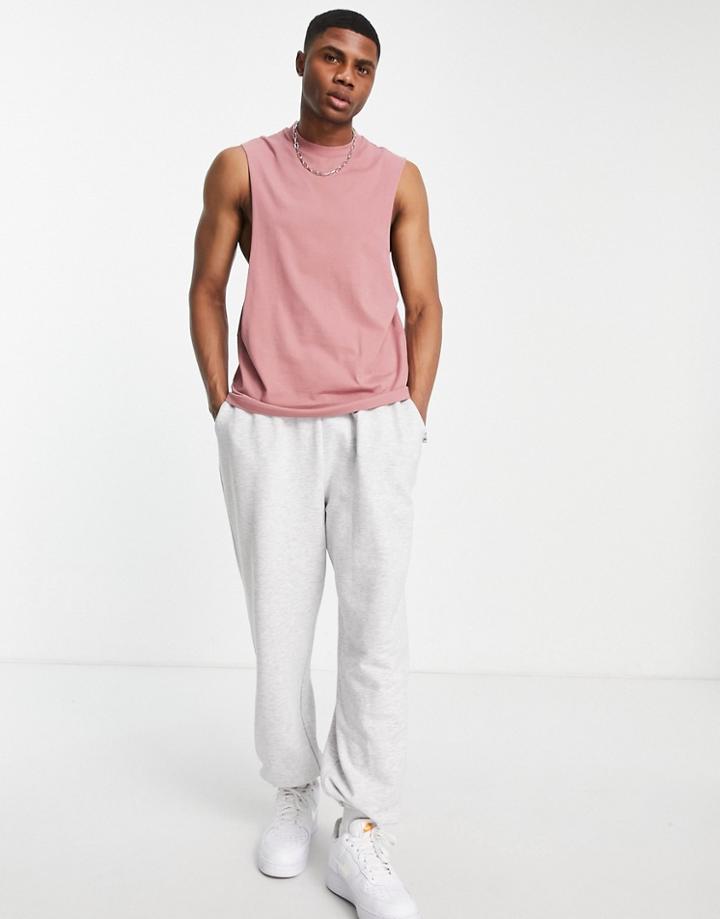 Asos Design Relaxed Fit Tank Top In Washed Pink