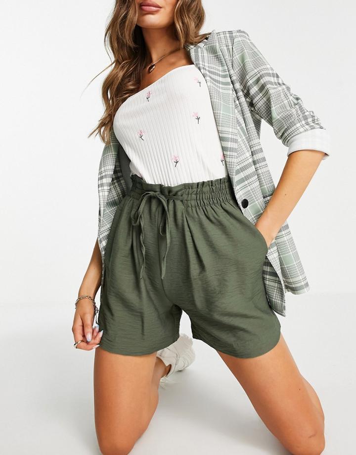 New Look Drawstring Short In Khaki-green