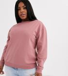 Asos Design Curve Organic Cotton Sweat In Fawn-pink