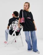 Crooked Tongues Unisex Oversized T-shirt With Polaroid Back Print - Black