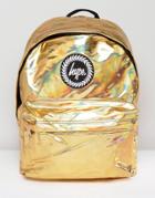 Hype Backpack In Gold Holographic - Gold