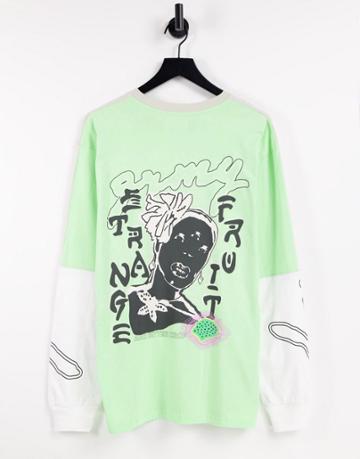 Grimey Oversized Long Sleeve T-shirt With Back Graphic-grey