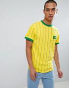 Another Influence Retro Ringer T-shirt Brazil - Yellow
