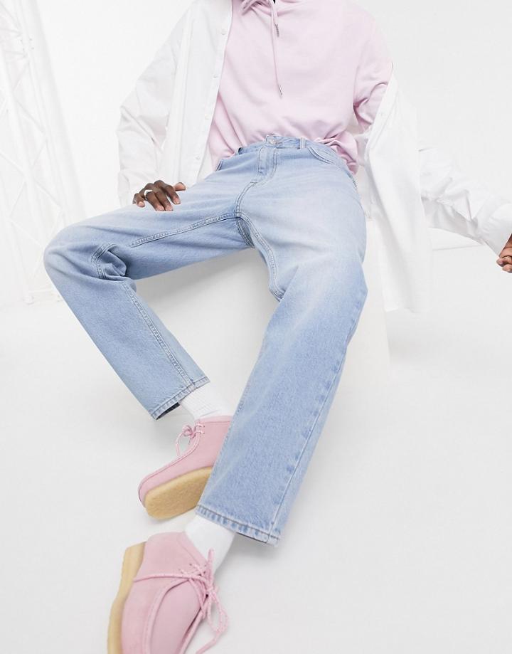 Asos Design Classic Rigid Jeans In Vintage Light Wash Blue