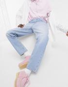 Asos Design Classic Rigid Jeans In Vintage Light Wash Blue