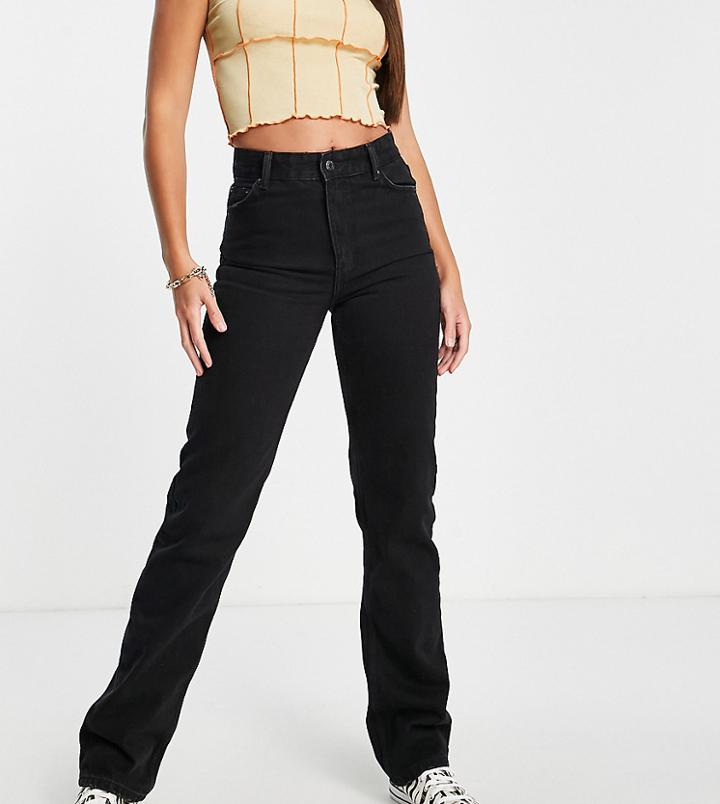 Bershka Tall High Waisted Dad Jean In Black
