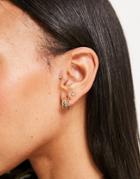 Designb Twisted Huggie Hoop Earrings In Gold