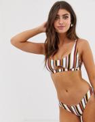 Free Society Crop Bikini Top In Stripe-multi