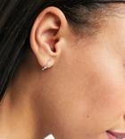 Kingsley Ryan 12mm Hoop Earrings With Pearl Detail In Sterling Silver