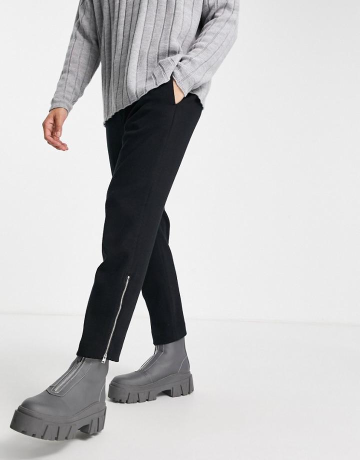 Allsaints Agden Smart Sweatpants With Zip Detail In Black
