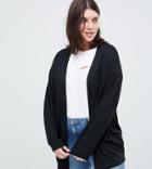Asos Design Curve Eco Cardigan In Oversize Fine Knit - Black