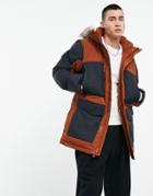 Columbia Marquam Peak Fusion Parka Jacket In Rust/black-red