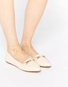 Asos Make A Hit Pointed Flat Shoes - Nude