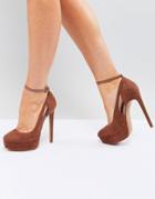 Asos Partyline Platform Heels - Brown