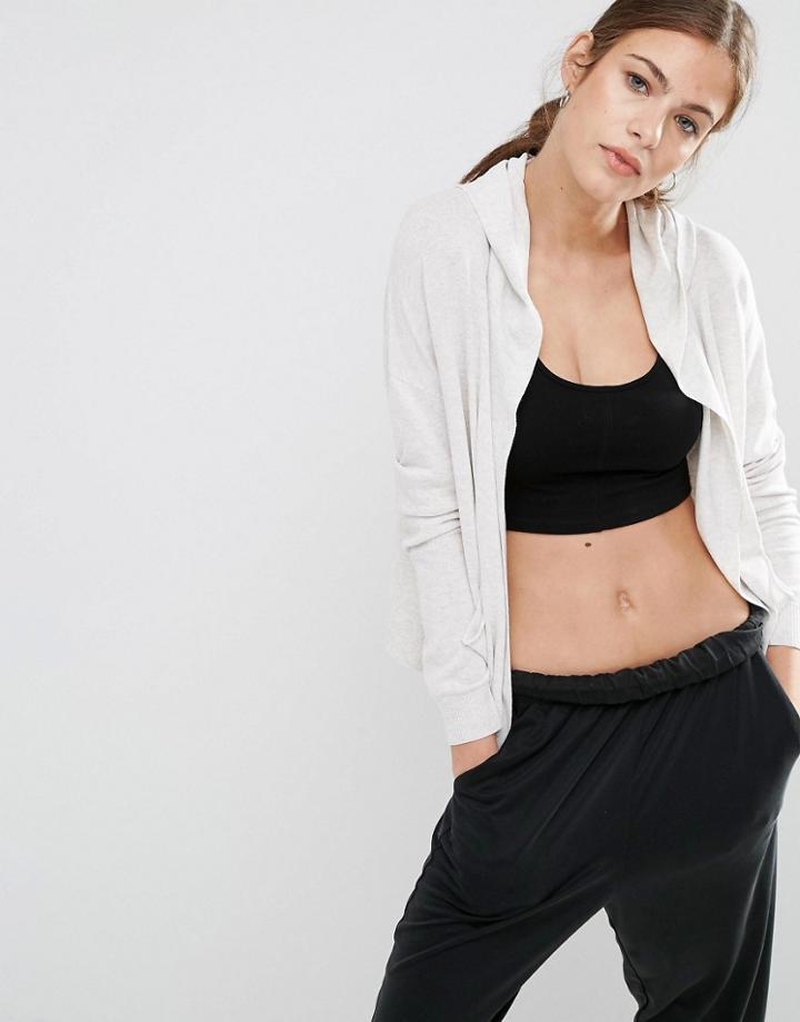 Asos Lounge Cardigan With Hood - Gray