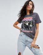 Asos T-shirt With Kiss Print - Gray