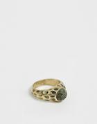 Reclaimed Vintage Inspired Stone Detail Battered Style Ring In Burnished Gold Exclusive To Asos