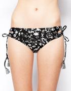 French Connection Island Storm Loop Side Bikini Bottoms With Tassels