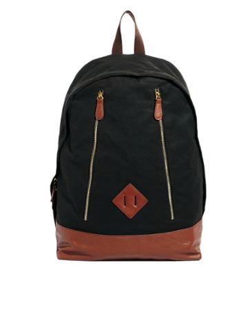Asos Backpack In Waxed Canvas