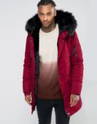 Sixth June Parka With Faux Fur Hood - Red