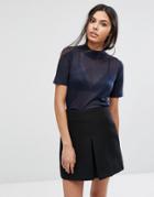 Pieces Laica Turtleneck Knit Top - Navy