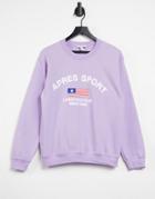 Topshop 'apres Sport' Motif Sweatshirt In Lilac-purple
