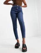 Miss Selfridge Emily High Waist Ankle Grazer Skinny Jean In Darkwash Blue-blues