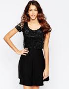 Tfnc Diora Dress With Lace Sleeves - Black