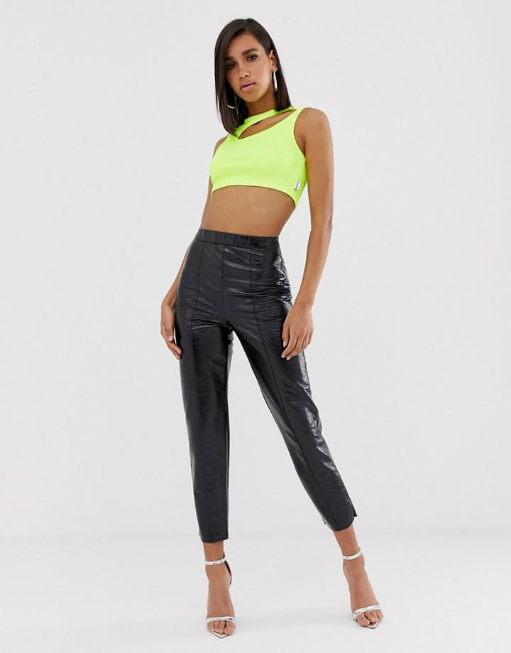 Asos Design Vinyl Slim Pants - Black