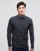 Farah Polo Shirt With Long Sleeves In Slim Fit Gray - Gray