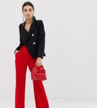 River Island Flare Pants In Red - Red
