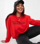 Asos Design Curve Christmas Sweatshirt With 'favourite Jumper' Print In Red-black