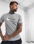 Nike Training Dri-fit Swoosh Athlete Logo T-shirt In Gray Heather