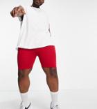 Le Breve Plus Lounge Set Shorts In Red