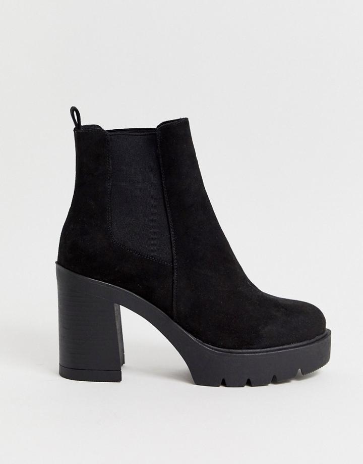 Asos Design Elderberry Chunky Chelsea Boots In Black