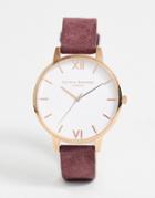 Olivia Burton Shoreditch Leather Watch In Red