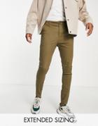 Asos Design Power Stretch Chinos In Brown